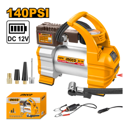 COMPRESOR MINI NEUMATICO 12V/10A 140PSI/10bar