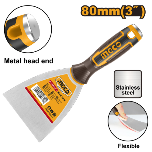 ESPATULA 80mm INOXIDABLE MANGO ERGONÓMICO HUECO COLGAR