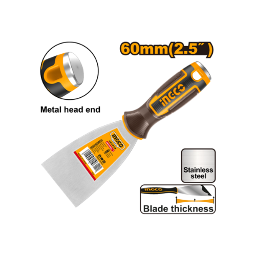 ESPATULA 60mm INOXIDABLE MANGO ERGONÓMICO HUECO COLGAR
