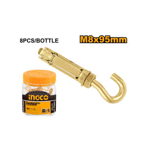GANCHO Y TARUGO SET/4PCS M8*95mm 8PCS AR/1200KG