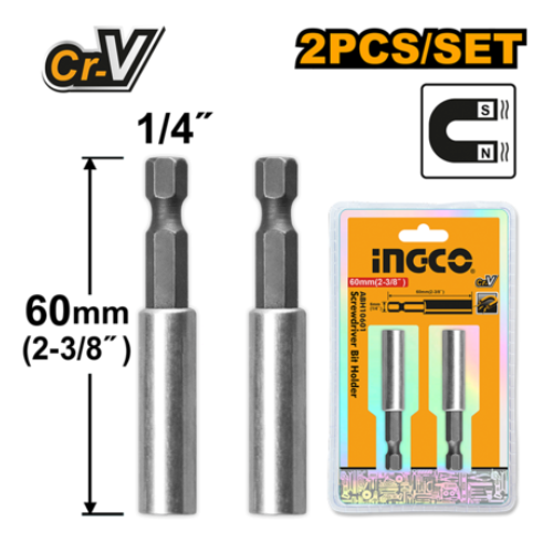 INGCO PORTABROCAS MAGNÉTICO 60MM 1/4" 2PCS