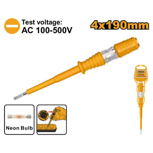INGCO BUSCAPOLO/TESTER 4X190MM 100-500V AC