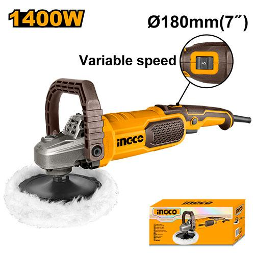 INGCO PULIDORA/LUSTRADORA 7" 1400W VELOCIDAD VARIABLE 220V/50HZ
