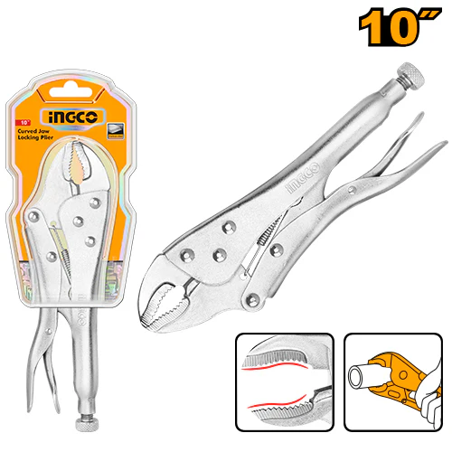 ALICATE DE PRESIÓN CURVO 10'' ACERO AL CARBONO - NIQUELADO