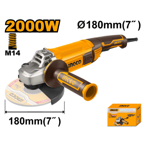 AMOLADORA ANGULAR 7" 2000W 8450RPM 220-240V ~ 50 / 60HZ