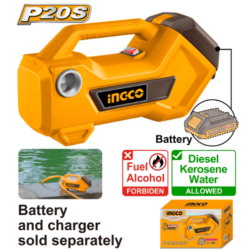 BOMBA A BATERIA 20V TRASIEGO LIQUIDOS P20S 4500RPM - 21A - 760 GAL/HORA