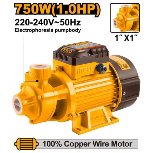 BOMBA DE AGUA PERIFERICA 750W/1HP 8/52M 220V/50HZ