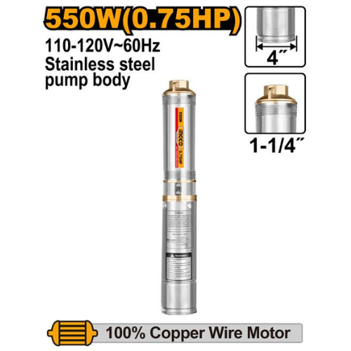 BOMBA DE AGUA SUMERGIBLE 550W/0,75HP 64M 110V/60HZ