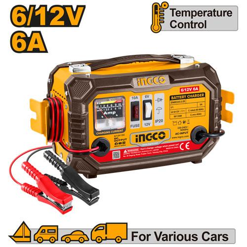 CARGADOR DE BATERIA 6/12V 6A C/40-90AH 220V/50-60H