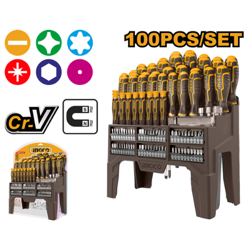 JUEGO DESTORNILLADORES 100 PIEZAS CR-V