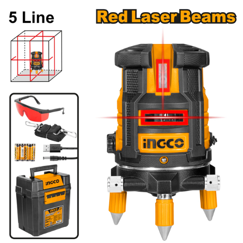 NIVEL LÁSER AUTONIVELANTE LÍNEA ROJA 0~30 m 1 LÍNEA HORIZONTAL 4 LÍNEAS VERTICALES