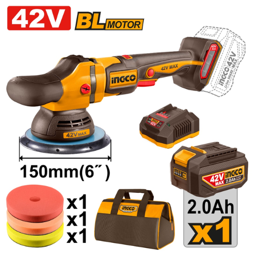 PULIDORA 42V BL DE 6" CON BATERIA DE 1 x 2.0 Ah + BOLSA