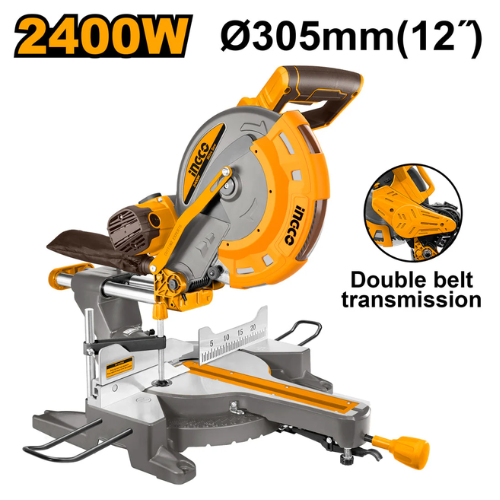 SIERRA INGLETEADORA TELESCÓPICA 2400W 12" INDUSTRIAL