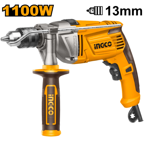 TALADRO 13MM INGCO ID11008 PERCUTOR 1100W VEL/VAR 2800RPM REVERSA