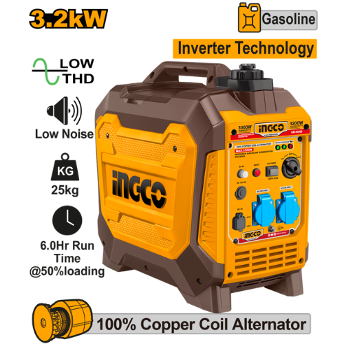 GENERADOR INVERSOR INGCO 3.2kW NAFTA PORTÁTIL
