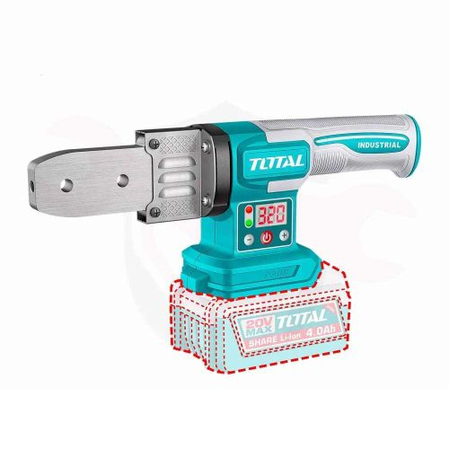 TERMOFUSORA INALÁMBRICA TOTAL 20V P20S INDUSTRIAL - DISPLAY DIGITAL 320°C - SIN BATERÍA NI CARGADOR