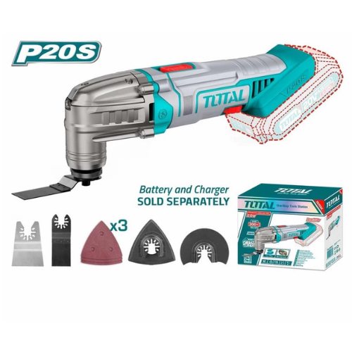 MULTIHERRAMIENTA OSCILANTE TOTAL 20V P20S - 6 ACCESORIOS INCLUIDOS - SOLO MÁQUINA