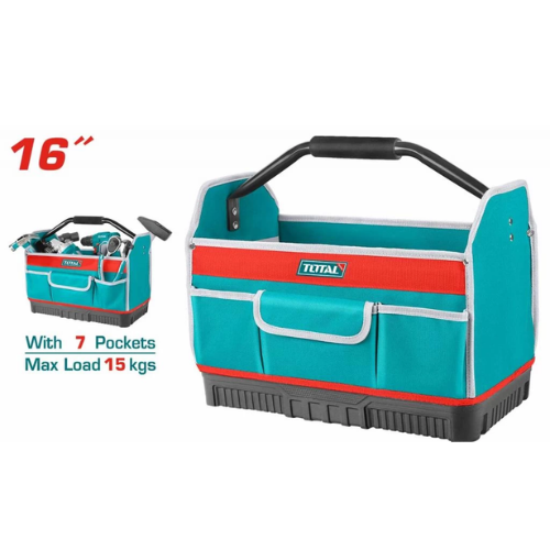 BOLSO PORTAHERRAMIENTAS TOTAL 16" CON 7 BOLSILLOS - CAPACIDAD 15 KG