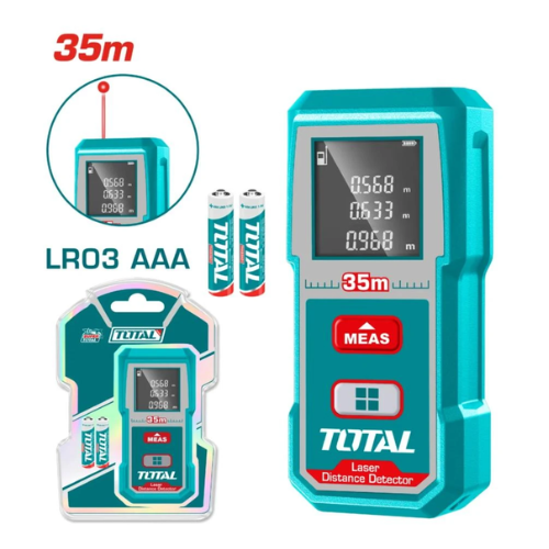MEDIDOR LÁSER TOTAL 35M - PANTALLA LCD - INCLUYE 2 PILAS AAA