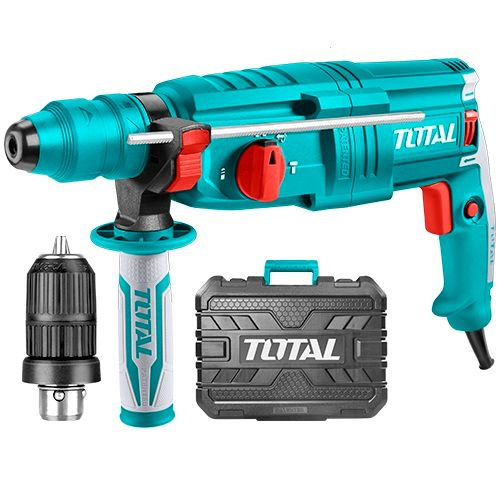 ROTOMARTILLO TOTAL SDS PLUS 800W 2.5J 26MM - MALETÍN + 3 BROCAS + 2 CINCELES