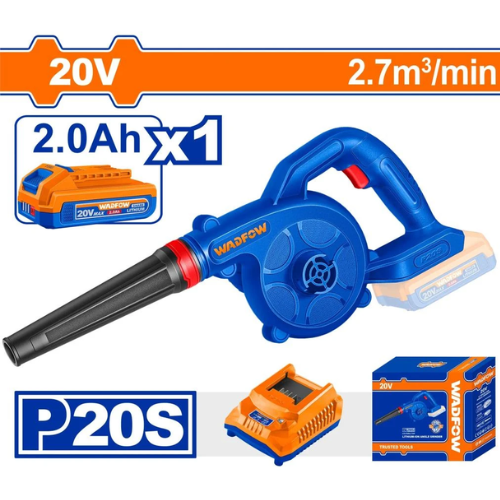 SOPLADOR INALÁMBRICO WADFOW 20V P20S 2.7M³/MIN - 1 BATERÍA 2AH + CARGADOR