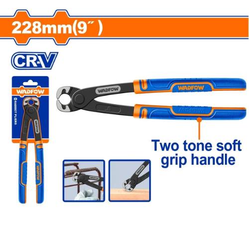 ALICATE CORTA FIERROS WADFOW 228MM 9" CR-V MANGO BIMATERIAL