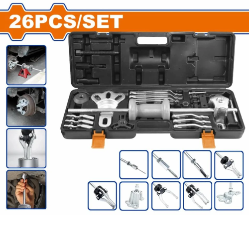 KIT EXTRACTOR MARTILLO CORREDIZO WADFOW 26PCS MALETÍN METÁLICO