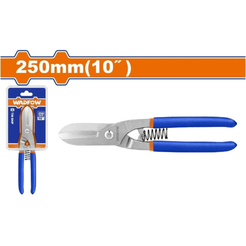 TIJERA HOJALATERO WADFOW 250MM 10" ACERO FORJADO MANGO PVC