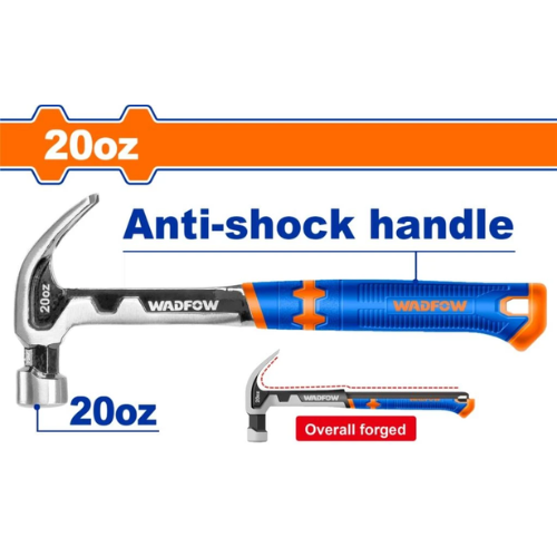 MARTILLO CARPINTERO WADFOW 20OZ 567G FORJADO ENTERO MANGO ANTISHOCK