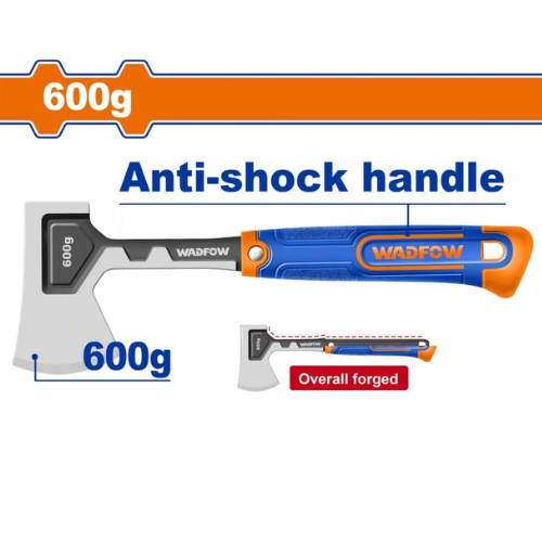 HACHA WADFOW 600G FORJADA ENTERA MANGO ANTISHOCK MULTIUSO