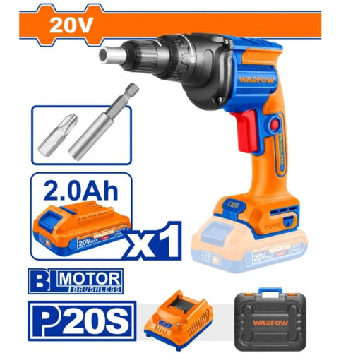 ATORNILLADOR INALÁMBRICO WADFOW 20V BL P20S 1 BATERÍA 2.0AH + MALETÍN