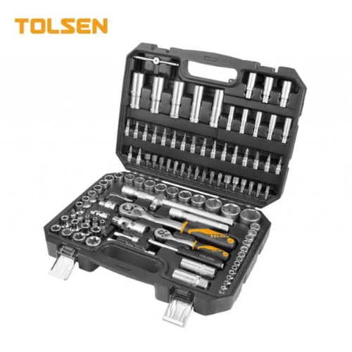 JUEGO DE HERRAMIENTAS 108 PCS 1/4" + 1/2" CRV MALETÍN TOLSEN
