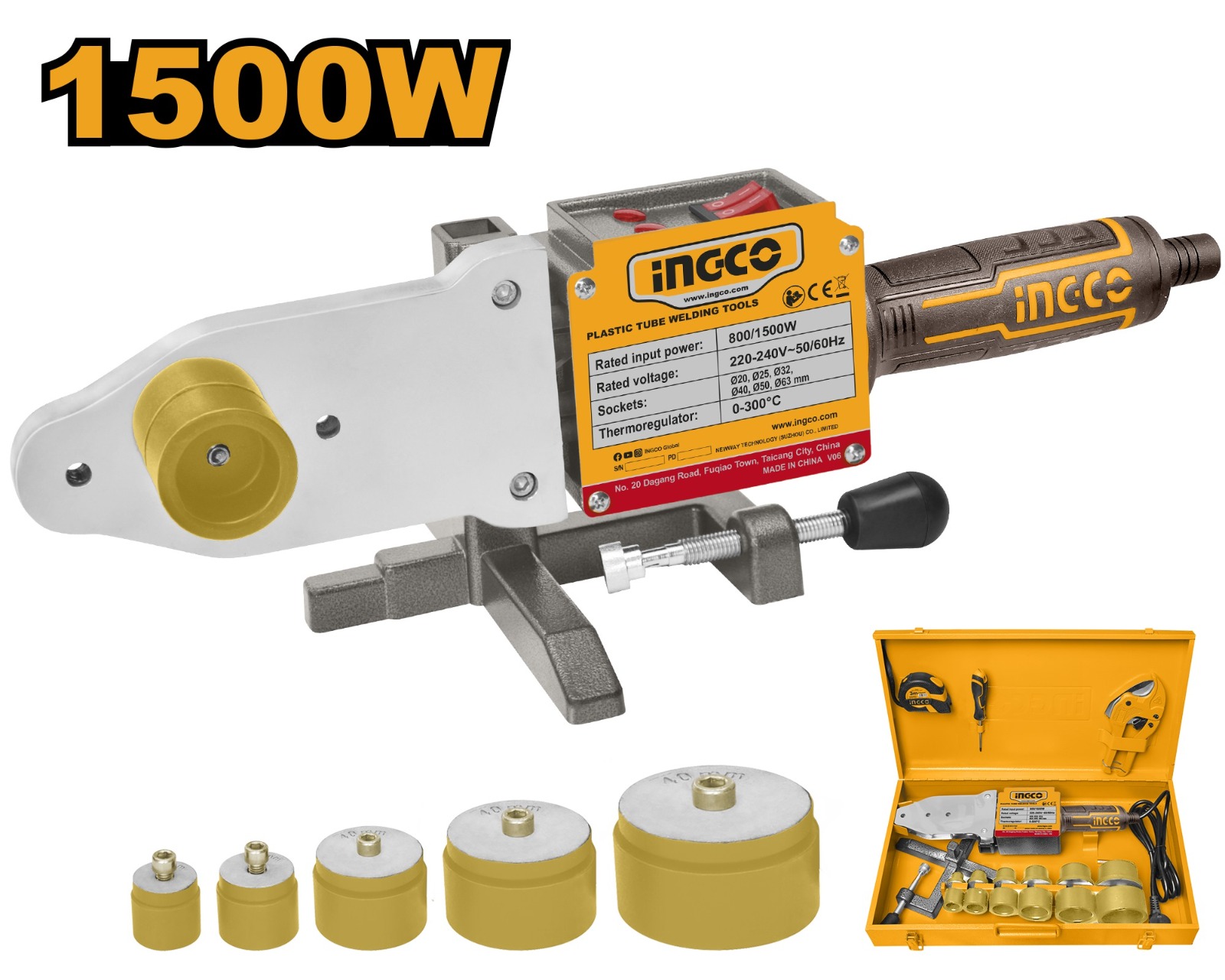 Termofusora set/11pzs 0-300°C 800W 1500W 220V/50Hz