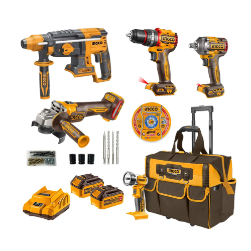 Foto adicional de COMBO INGCO 5 EN 1 P20S 20V BL MOTOR 2 BATERÍAS 4AH MALETA